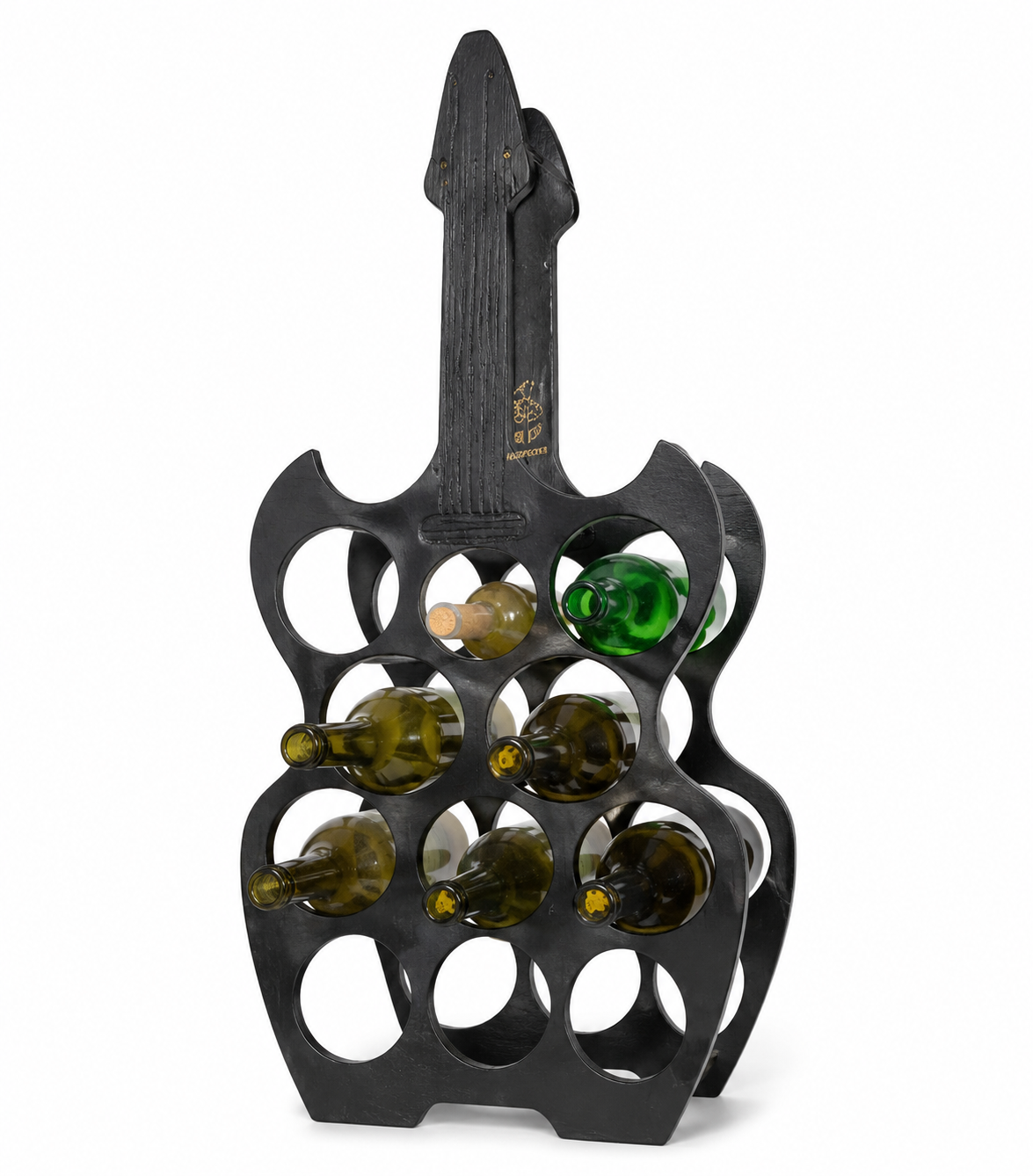 Guitar-Shaped Wine Rack Bar Display