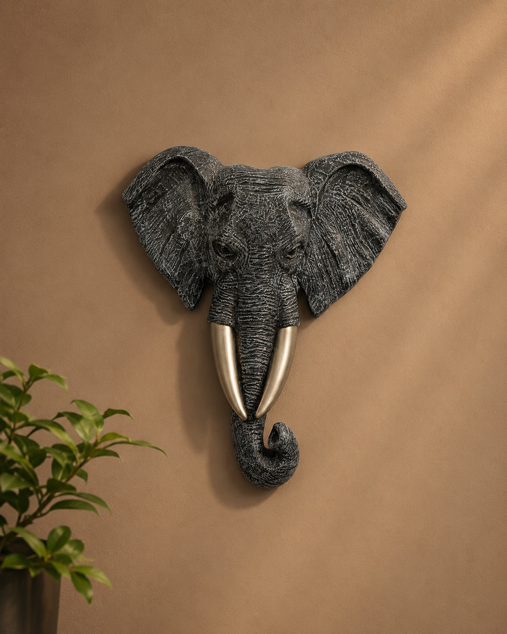 Regal Elephant Wall Sculpture