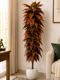 Premium Red & Green Artificial Foliage Plant
