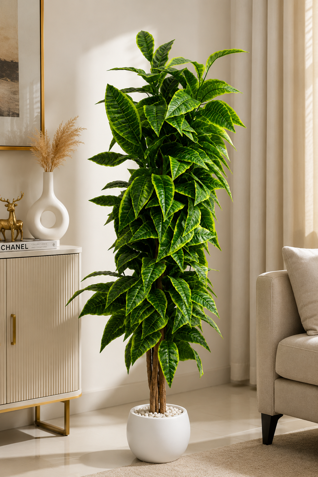Artificial Green Variegated Indoor Plant