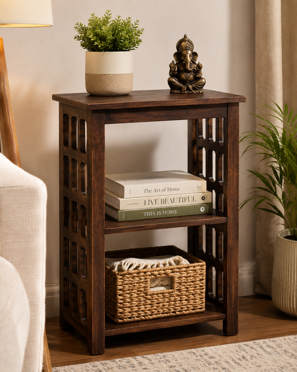 Premium Wooden 3-Tier Display & Storage Shelf