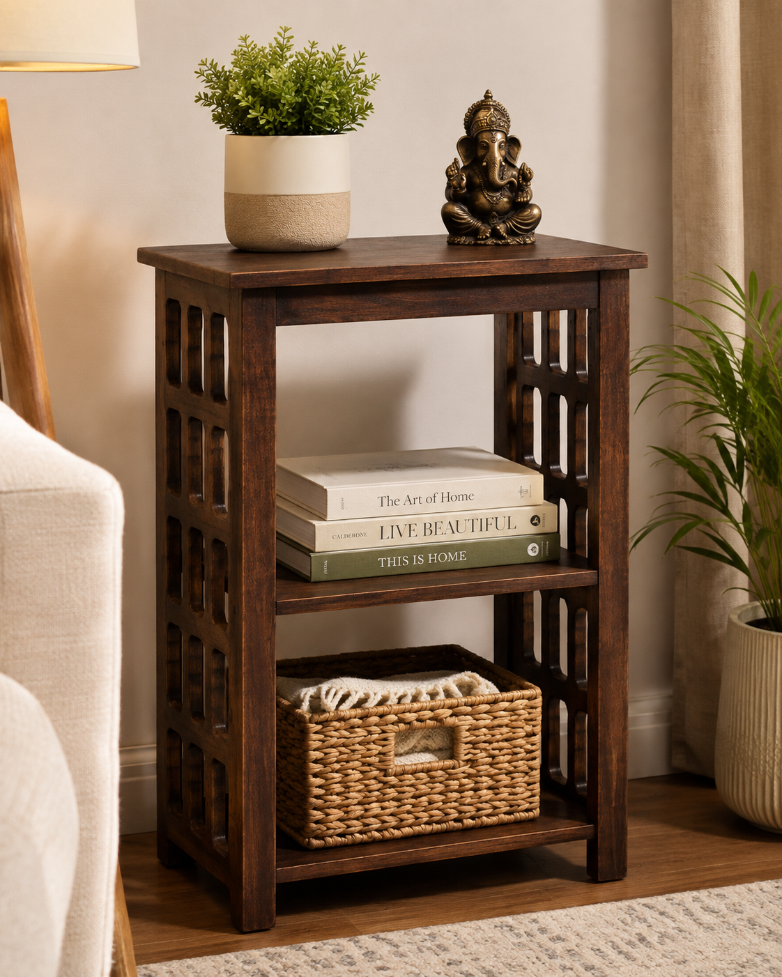 Premium Wooden 3-Tier Display & Storage Shelf