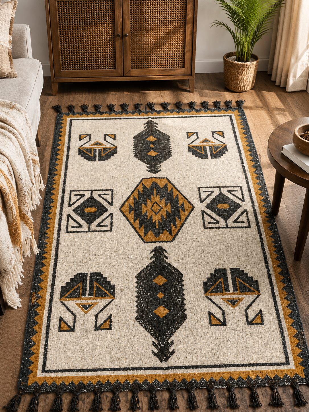 Premium Geometric Woven Rug