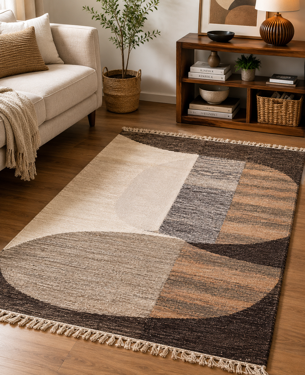 Abstract Geometric Handwoven Rug