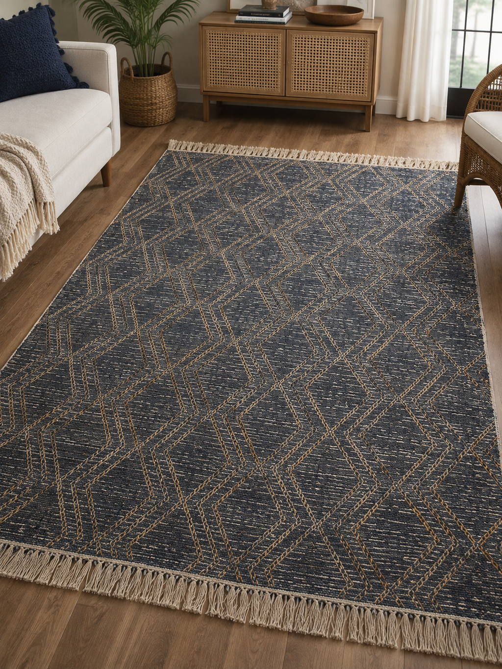 Premium Geometric Woven Rug