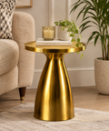 Gold Sculptural Side Table