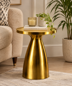 Gold Sculptural Side Table