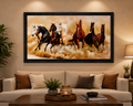Majestic Running Horses Framed Wall Painting