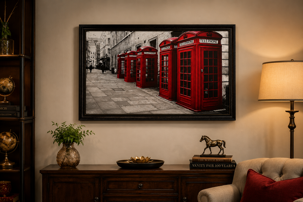 London Red Telephone Booth Wall Art