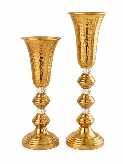 Gold Hammered Ornament Vases