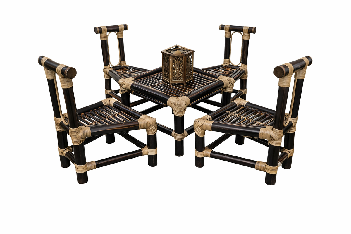 Bamboo Dining Table Set