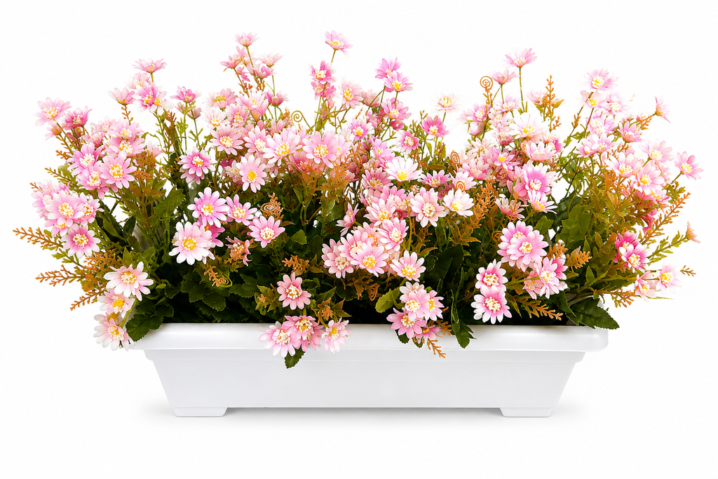 Artificial Pink Daisy Flower Planter