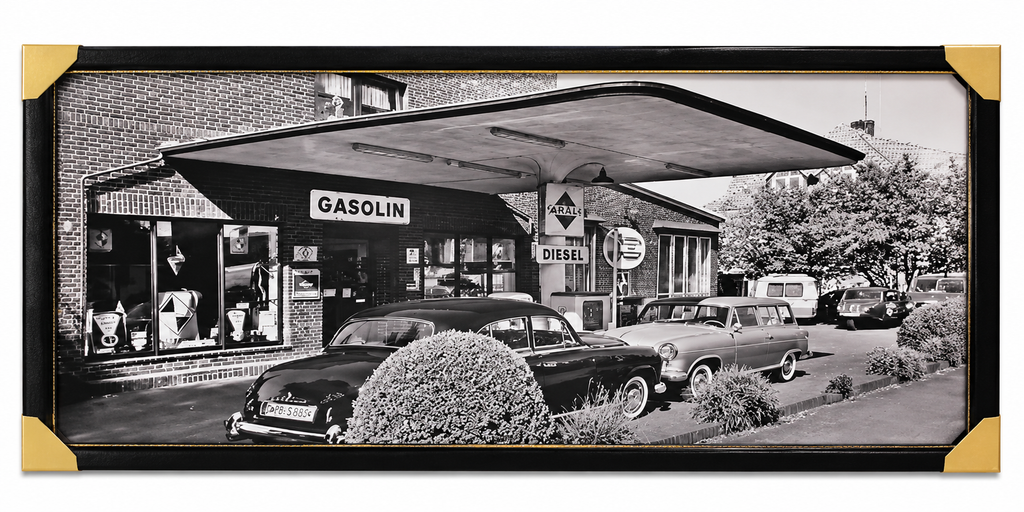 Vintage Gas Station Framed Wall Art