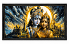 Divine Krishna & Radha Framed Wall Painting