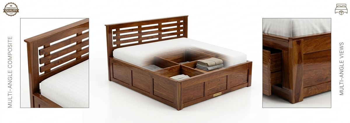 Sheesham wood Double Bed