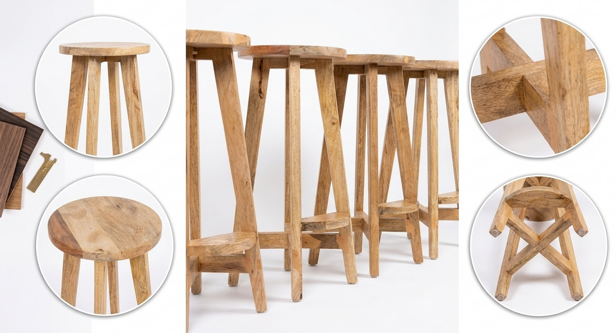 Bar Wooden Stools *4P