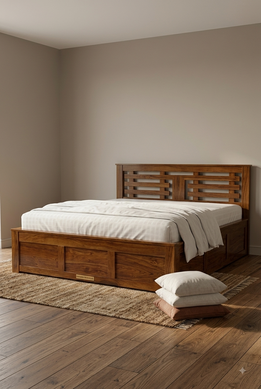Sheesham wood Double Bed