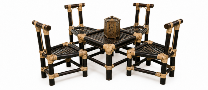Bamboo Dining Table Set